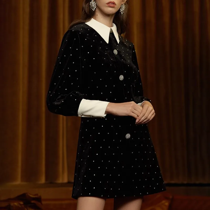 TWOTWINSTYLE элегантное платье-рубашка женское платье с длинным рукавом тяжелый