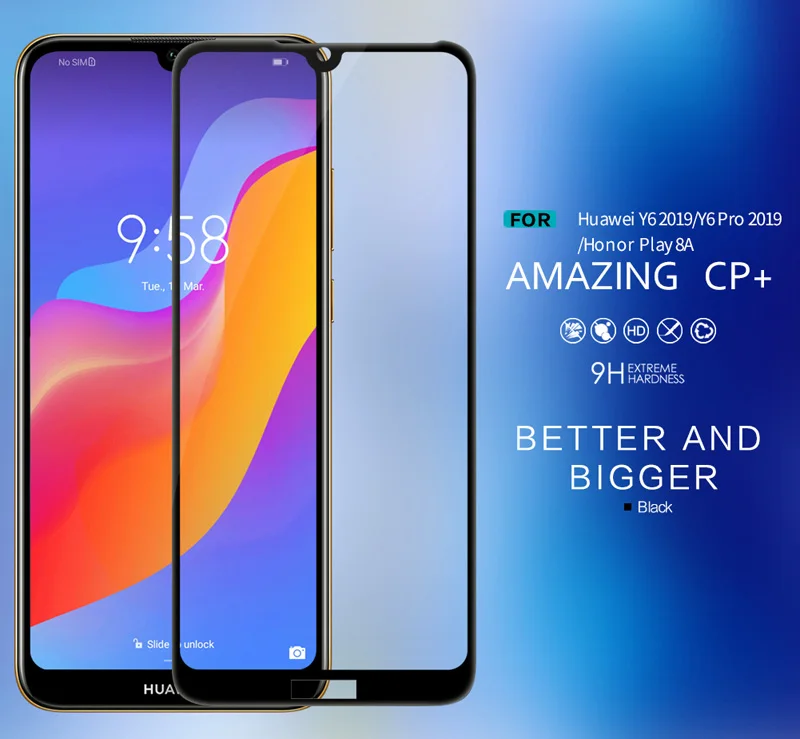 Nillkin CP + закаленное Стекло для huawei Y6 2019 защитный Олеофобное полный Экран клей |