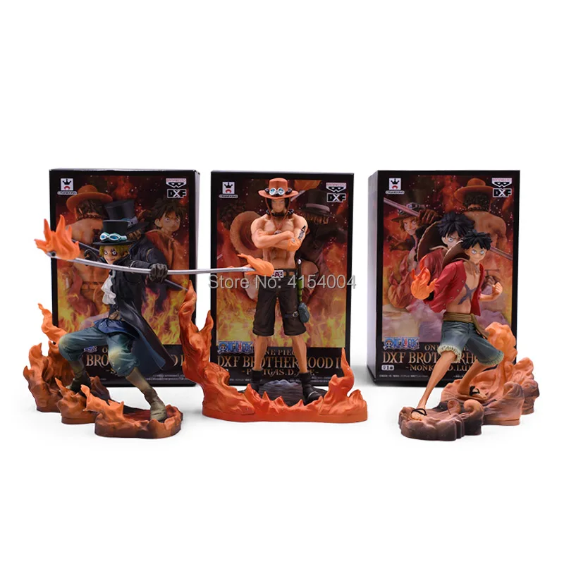 3 шт./компл. Аниме One Piece DXF Brothers Luffy Sabo Ace ПВХ фигурка Коллекционная модель