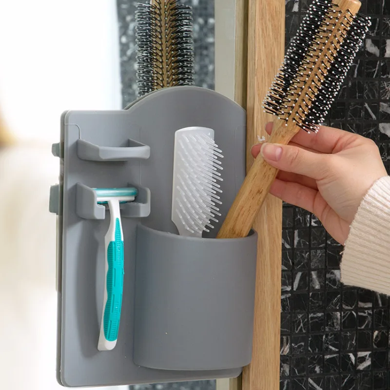 Настенная подставка для зубных щеток без дырочек монтируемая коробка хранения