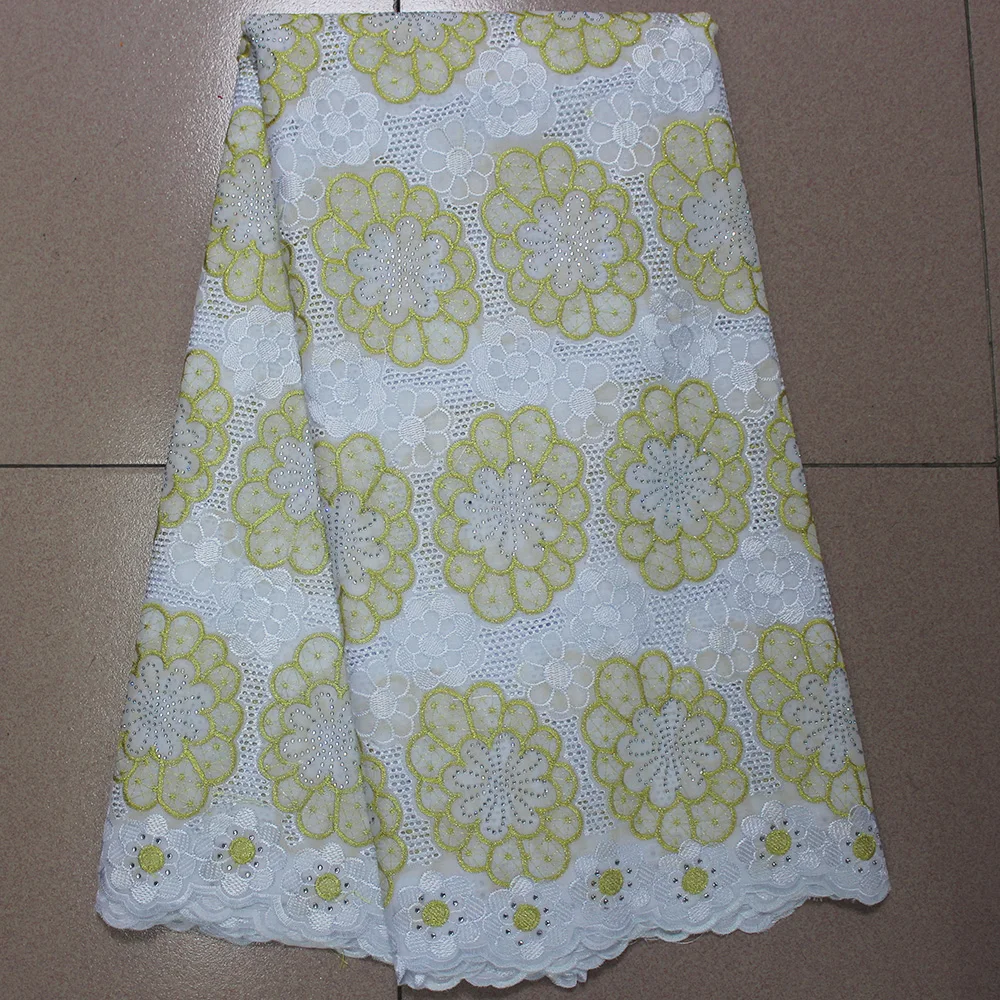 

Magic clouds shaped flowers with stones Hollowed out Cotton fabric PS177a Great quality free shipping Swiss Voile Lace Fabric