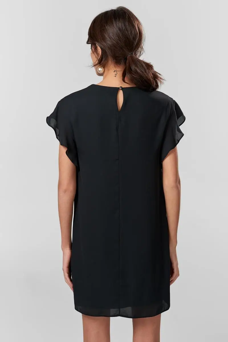Trendyol базовое черное платье с оборками TOFSS18BB0239|Женские платья| |