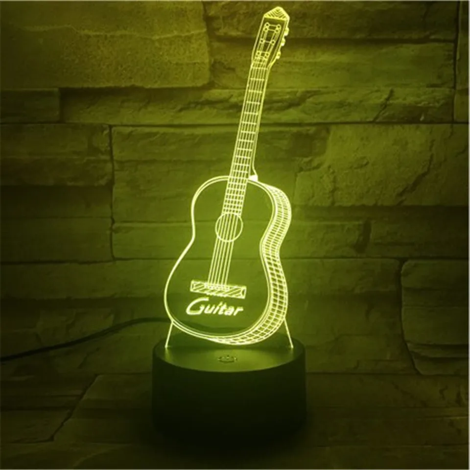 Новогодние подарки 3D USB led ночник гитара гостиная Настольная лампа гитарра настольная подарок для родителей