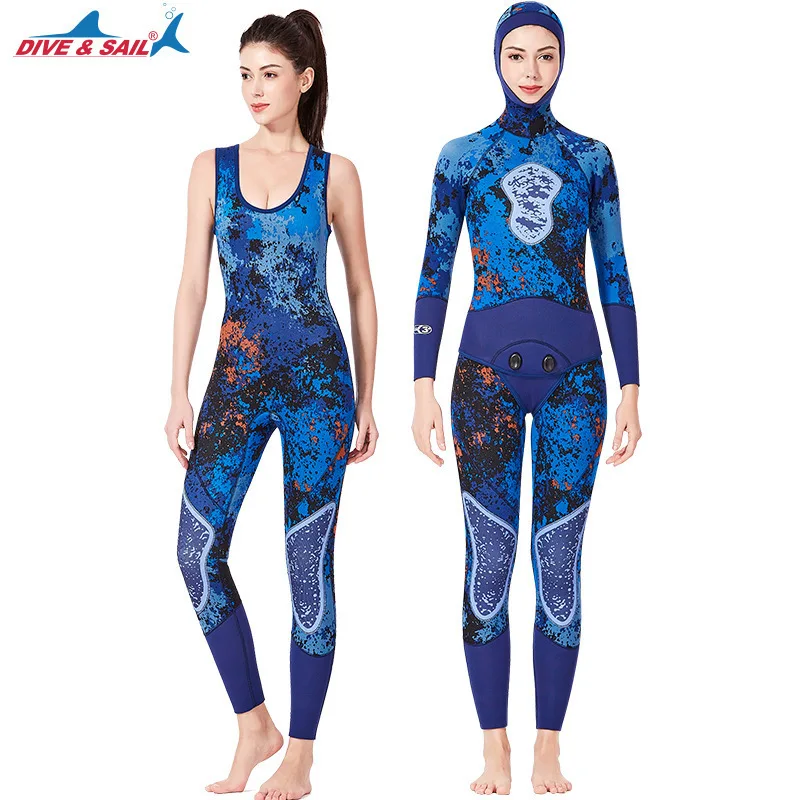 Цельный неопреновый 3 мм костюм для дайвинга с капюшоном мужчин подводного