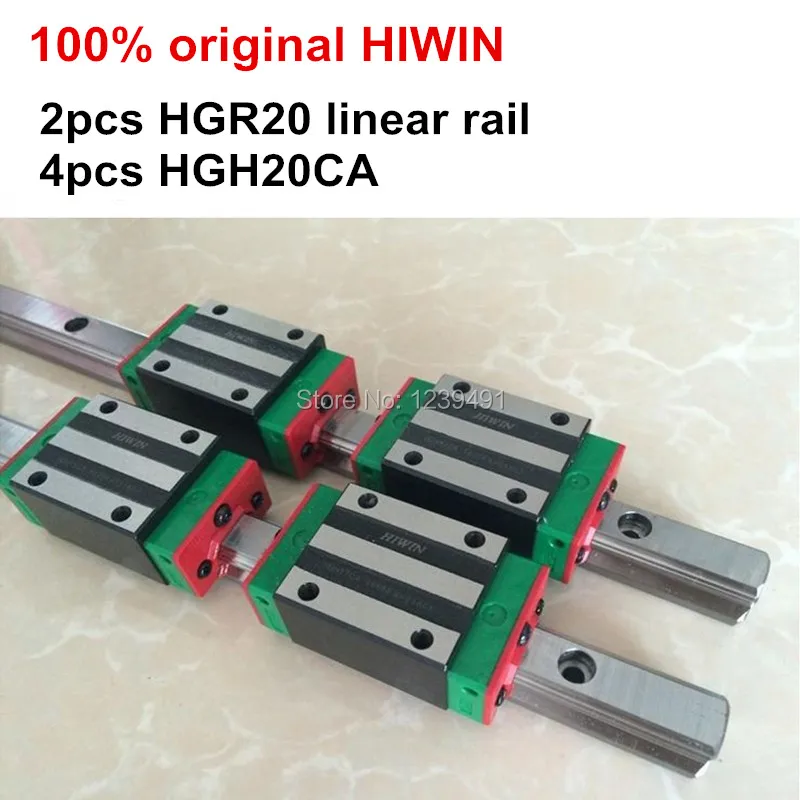 

2 шт. 100% Оригинал HIWIN линейные направляющие HGR20 - 550 600 650 700 750 800 мм + 4 шт. каретки HGH20CA или HGW20CA ЧПУ части