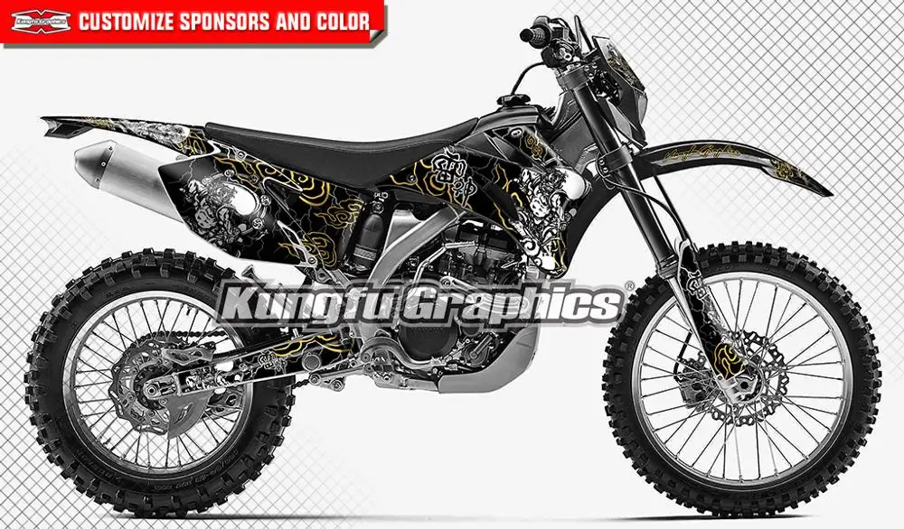 KUNGFU графика мотоцикл наклейки комплект для Yamaha WR 250F 450F 250 450 F WR250F WR450F 2007 2008 2009 2010 2011