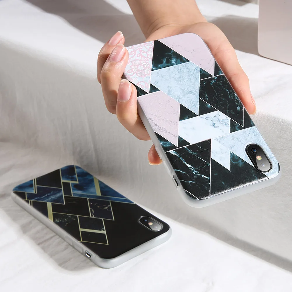 Чехол с геометрическим рисунком KISSCASE для Huawei P10 P20 Mate 20 10 Lite Pro P Smart Мягкий
