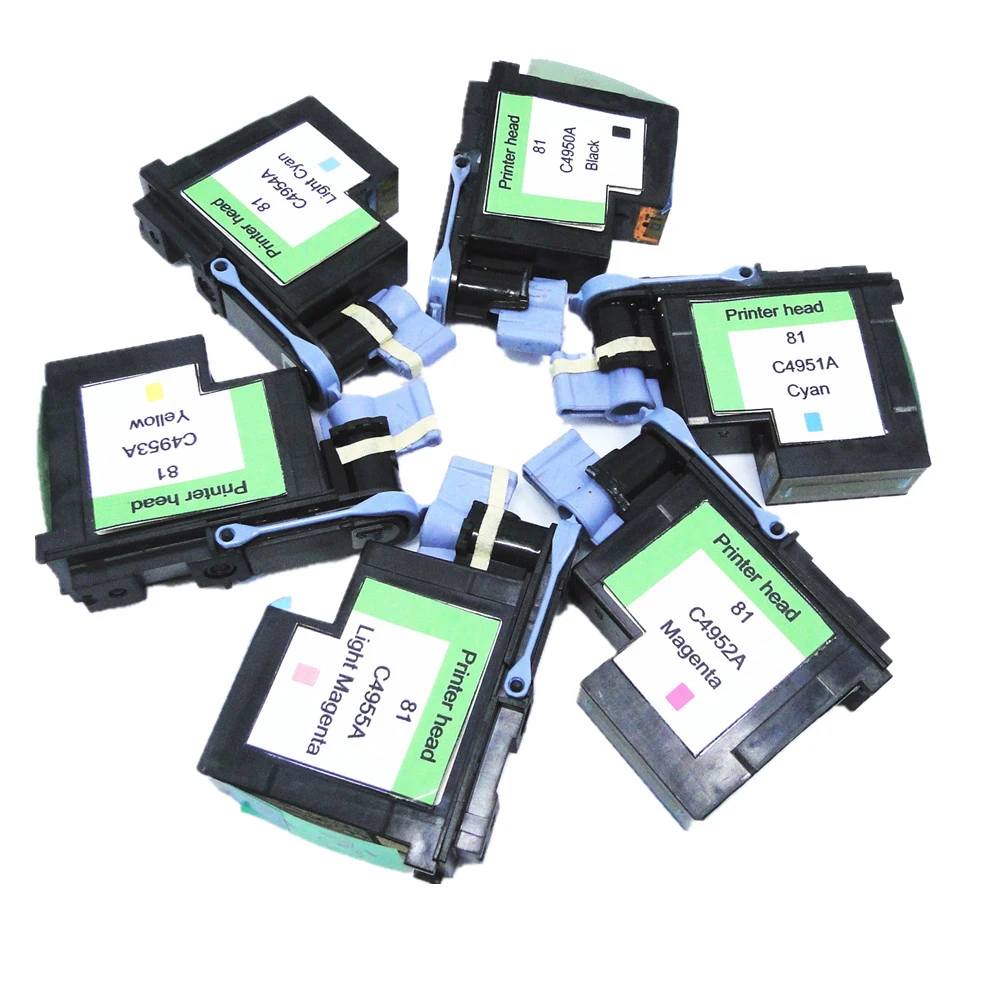 YOTAT 6 шт. реконструированная печатающая головка для HP 81 C4950A C4951A C4952A C4953A C4954A C4955A