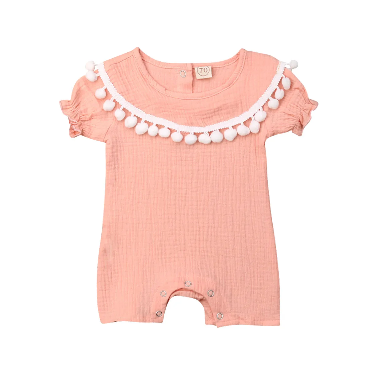 

Newborn Baby Girl Clothes Infant Solid Tassel Romper Bodysuit Jumpsuit Outfits Clothes Summer