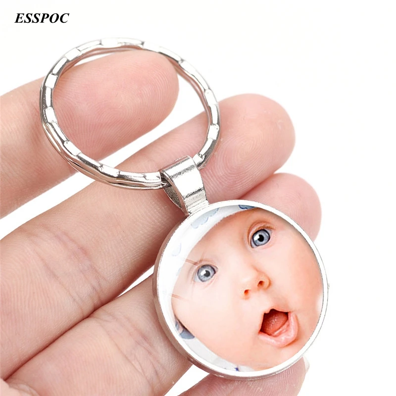 

DIY Handmade Personalized Custom Keychains Rings Baby Lover Pet Photo Keyrings Chain Ring Holder Birthday Gift
