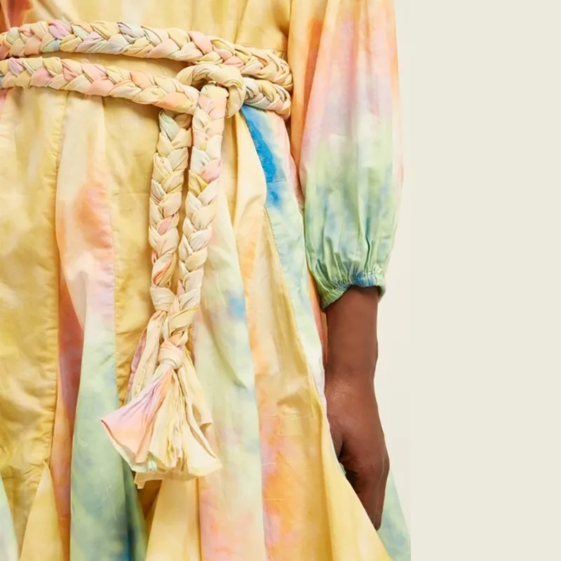 Женское Бандажное платье CHICEVER мини-платье с рукавом-фонариком и высокой талией