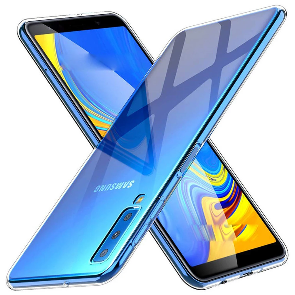 Прозрачные силиконовые противоударные Чехлы для Samsung Galaxy A7 2018 A750 ультратонкий