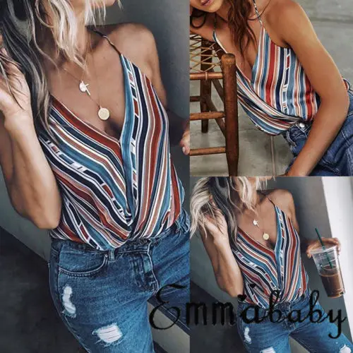 Новинка 2019 Модный женский летний Повседневный жилет топ без рукавов блузка с V