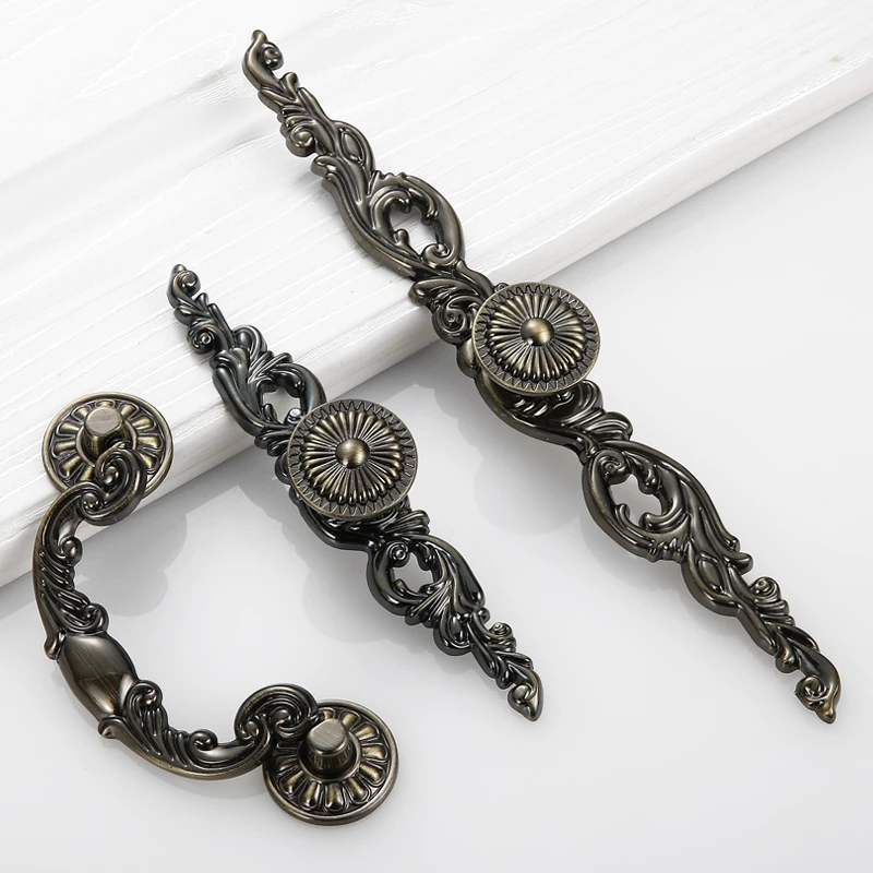 2 pcs Vintage Door Handles Antique Knobs and for Kitchen Cabinets Cupboard Closet Handle Furniture Hardware | Обустройство дома