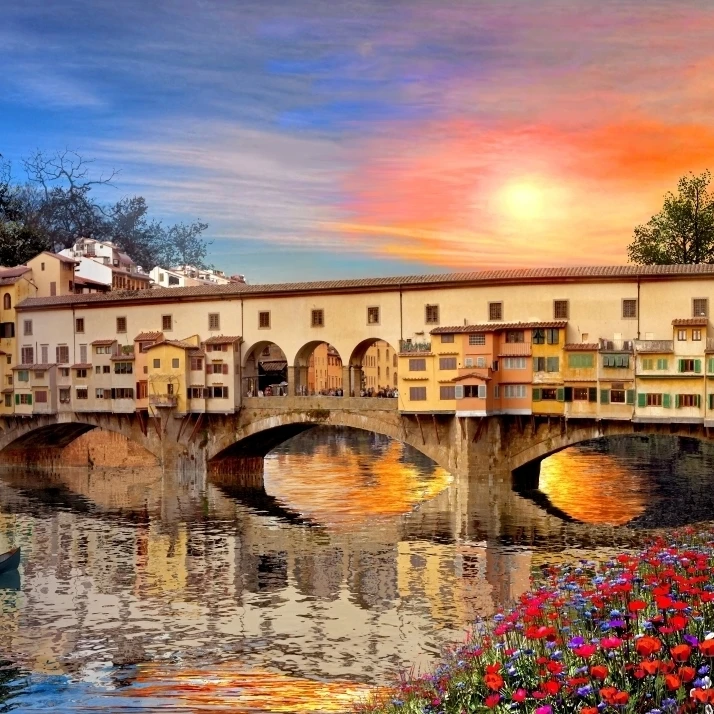 Флоренция плакат с изображением моста печать Доминик Дэвидсон (18x9) | Дом и сад