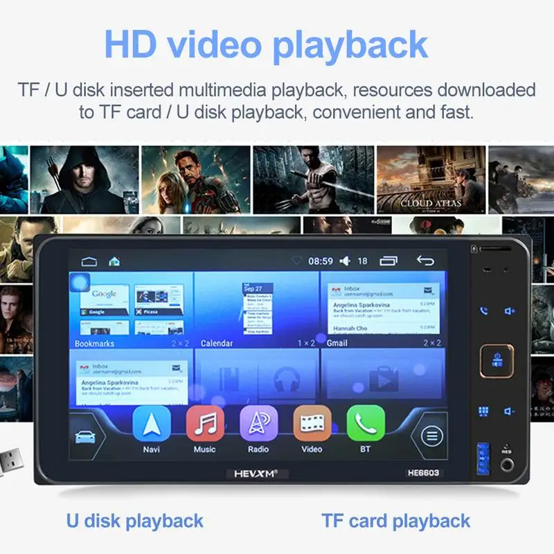 7-дюймовый MP5 емкостный Экран автомобиля Android навигации игрока gps интегрирована