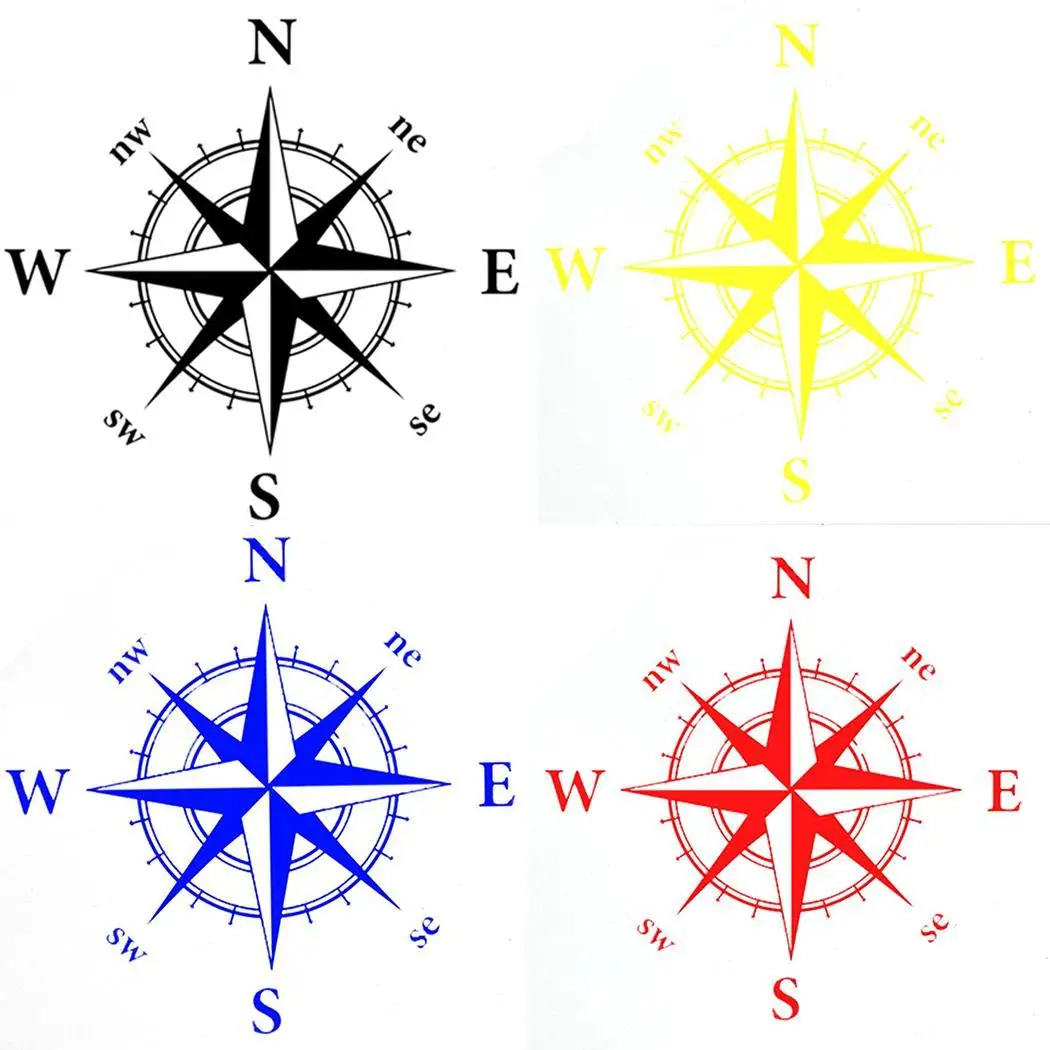 Sailnovo 1pc 50cm Funny Car Stickers PVC Compass Navigation Pattern Film Body Sticker Decals Pasters Decoration Styling | Автомобили и