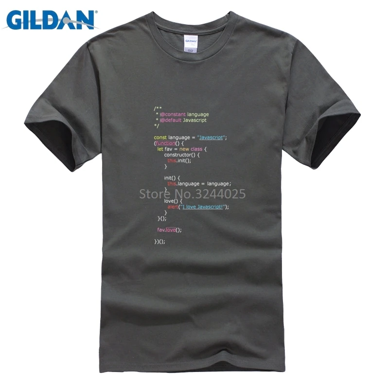 Gildan футболка 2017 Программист фанат Паровая Мужская высокого качества I Love Javascript