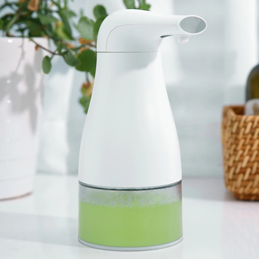 Автоматический дозатор мыла на 250 мл для дома с датчиком приближения рук. Для использования с жидким мылом, дезинфицирующим средством, шампунем и гелем для душа в ванной комнате или на кухне.