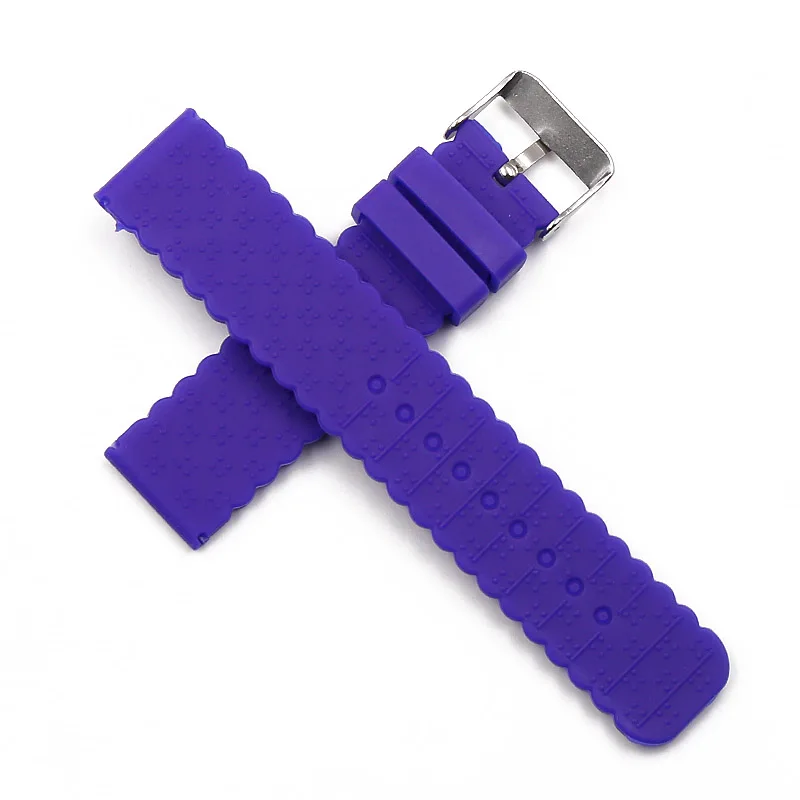 Silicone strap 20mm watch accessories pin buckle outdoor sports waterproof watch belt for women and children men watch band