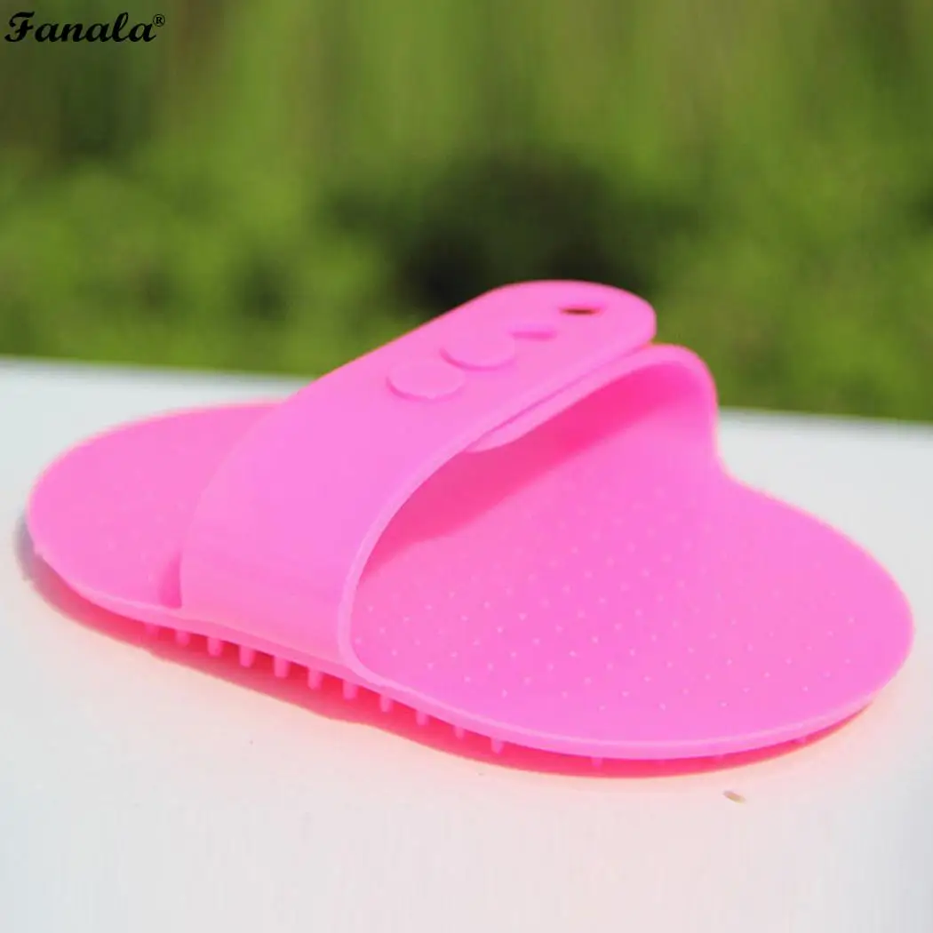 Резиновый материал для чистки домашних животных Овальный массаж собаки синий