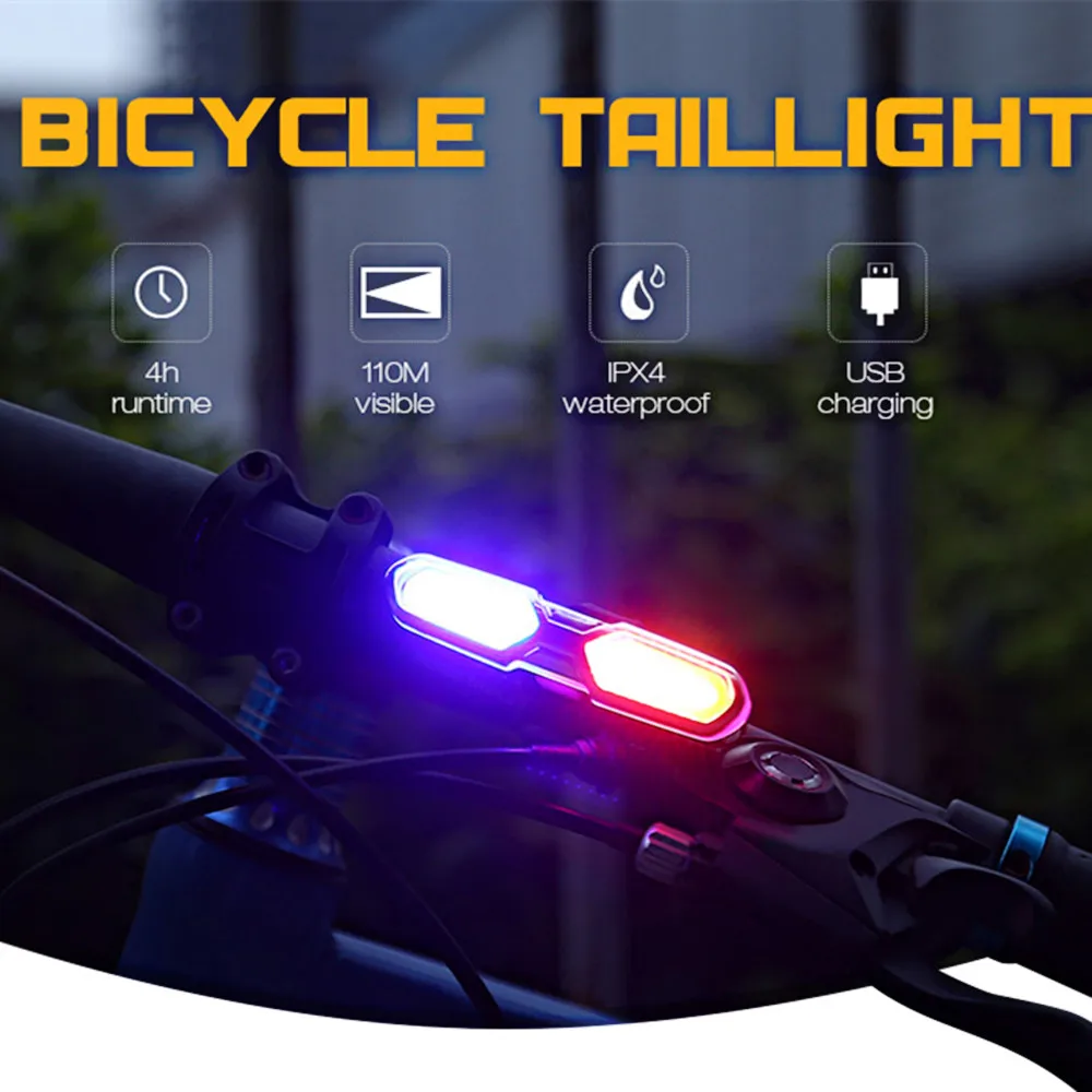 USB перезаряжаемая велосипедная Передняя светодиодная фара для велосипеда задний