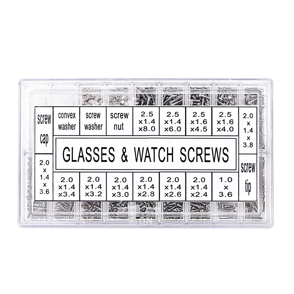 Фото CNIM Hot 1000Pcs Eyeglasses Watch Repair Screw Stainless Steel Replacement Kit Set Tiny Screws Nut Assortment Tool Обустройство CNIM Hot 1000Pcs Eyeglasses Watch Repair Screw Stainless Steel Replacement Kit Set Tiny Screws Nut Assortment Tool Обустройство