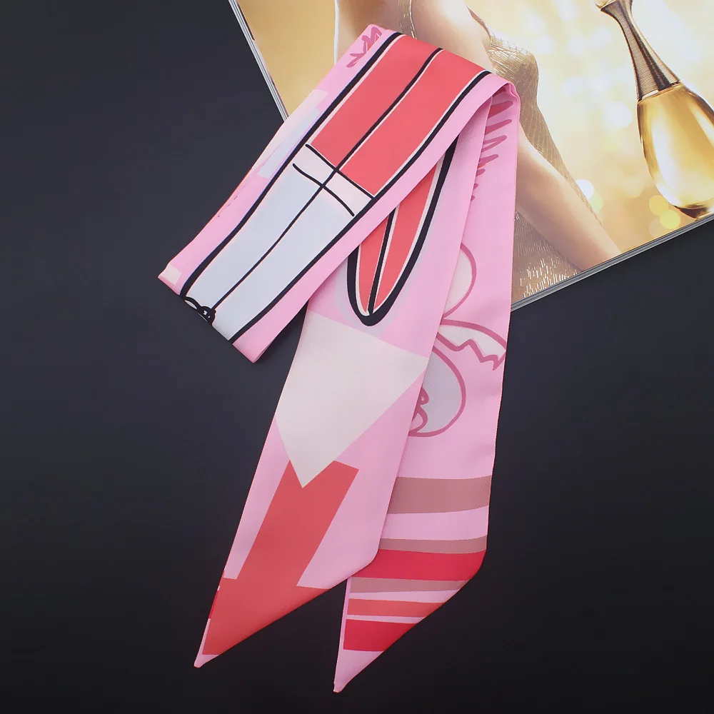 Новинка 2019 дизайнерский Яркий шелковый шарф с принтом и ремешком для часов
