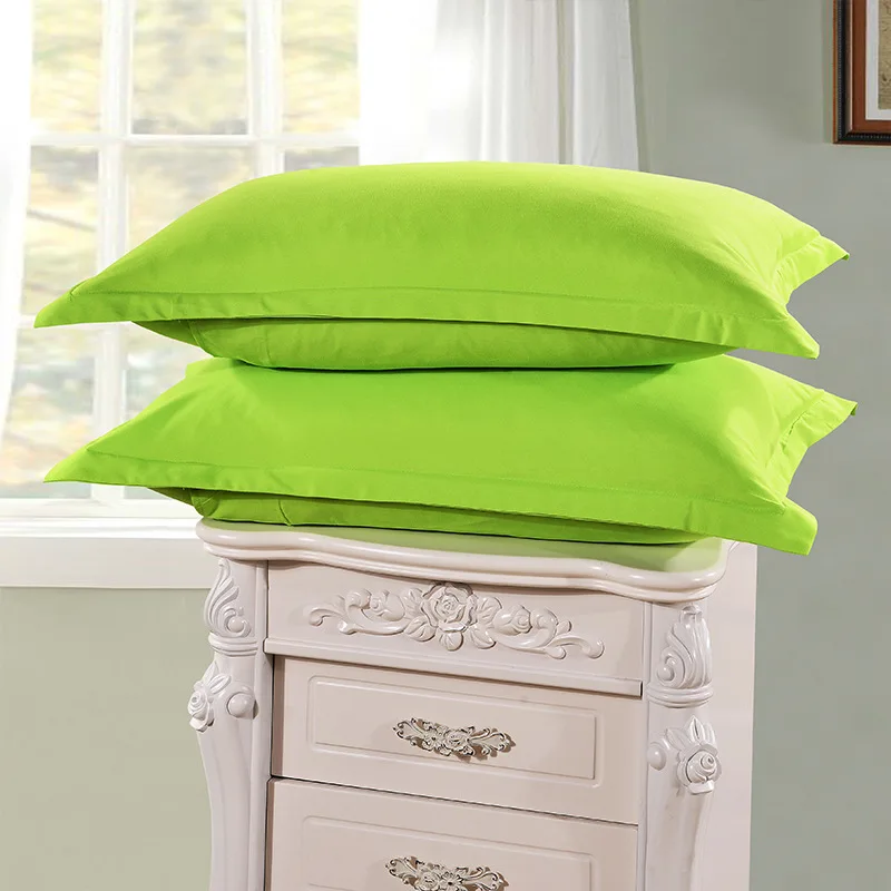 

1pc Solid Color Pillow Case Cover 100% Polyester Brief Pillowcase Knitted Textile Home Hotel Use 48cm*74cm XF336 55