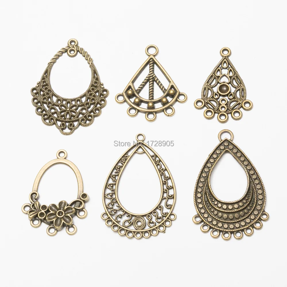 

Charms for earrings making pendant sweater chain retro national wind diy Jewelry Accessories for women handmade finding 10 pcs