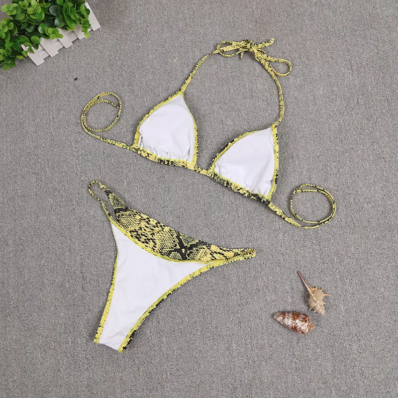 Женский летний сексуальный комплект бикини из 2 предметов с леопардовым принтом