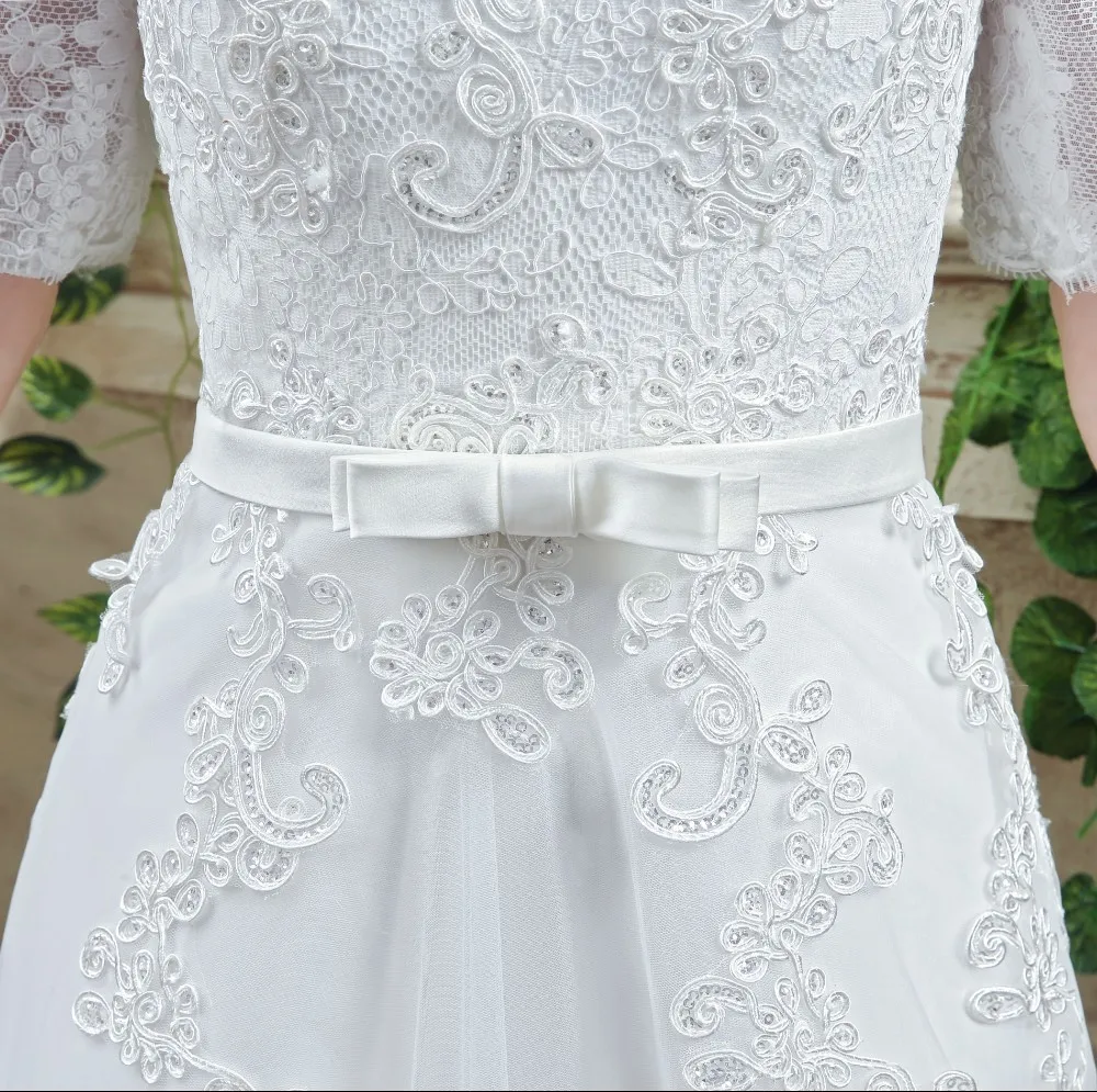 Vivian's Bridal 2018 свадебное платье с открытыми плечами и коротким рукавом Кружевное