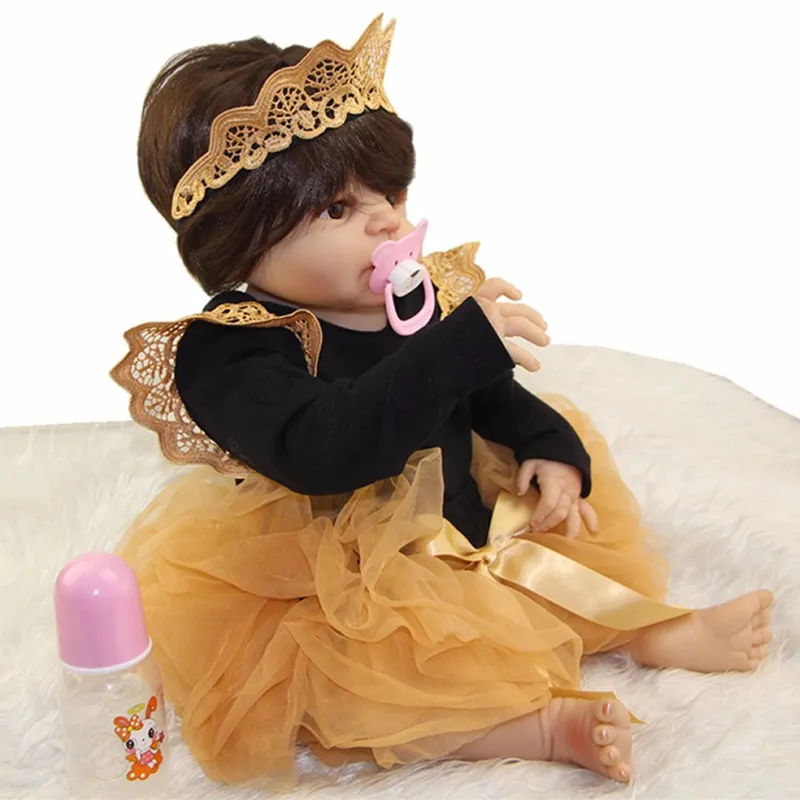 Новейшая белая кожа Reborn Baby Dolls 23 дюймов ручная работа Новорожденные девочки