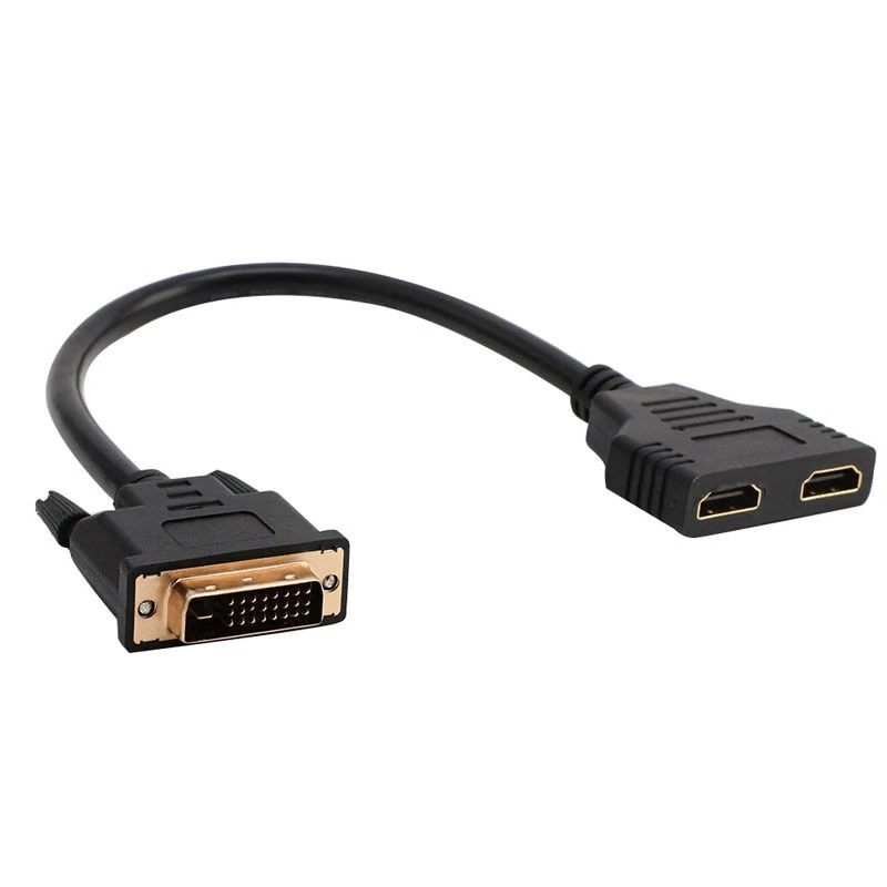 Dvi D Male (24 + 1) на два Hdmi Dual Female y сплиттер видео кабель адаптер 30 см|Компьютерные