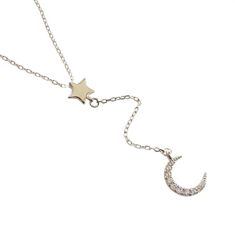 Женское ожерелье из серебра 925 пробы с подвеской в виде Луны |