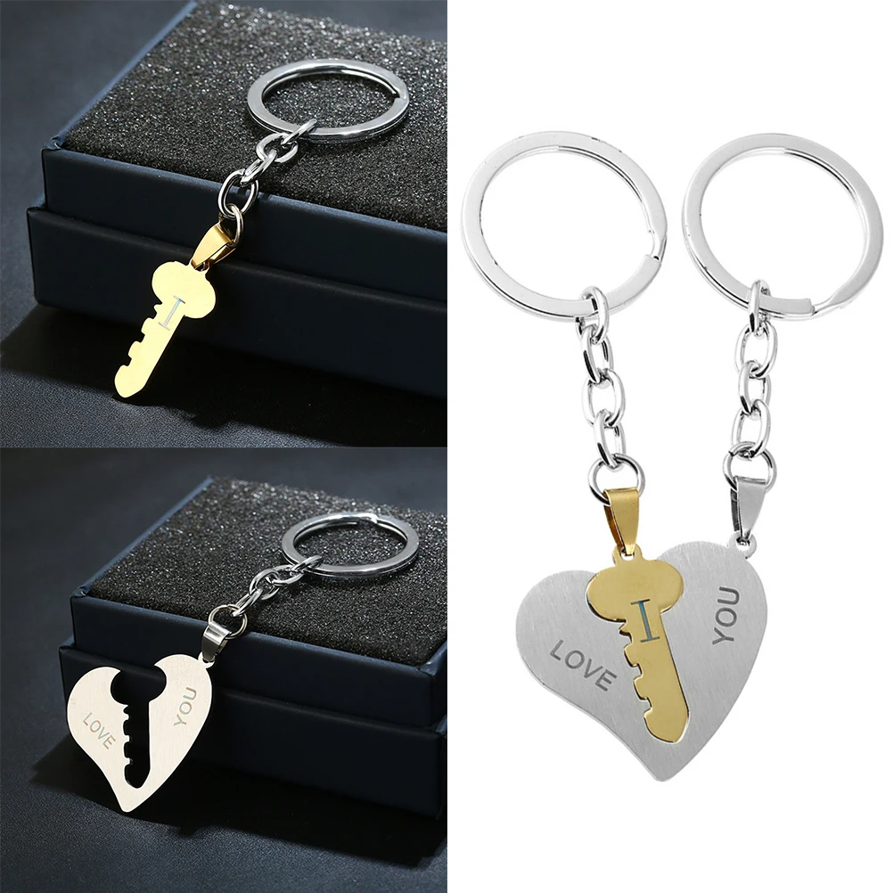 1 шт. кольцо для ключей в форме сердца пары брелок из нержавеющей стали украшения