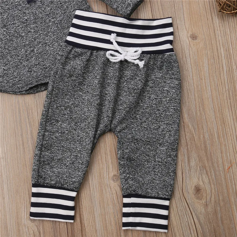 New Style Baby Boy Girl Warm Striped Sweatshirt Tops + Long Leggings Pants Newborn Outfit Clothes Tracksuit Cotton Clothing Soft | Детская