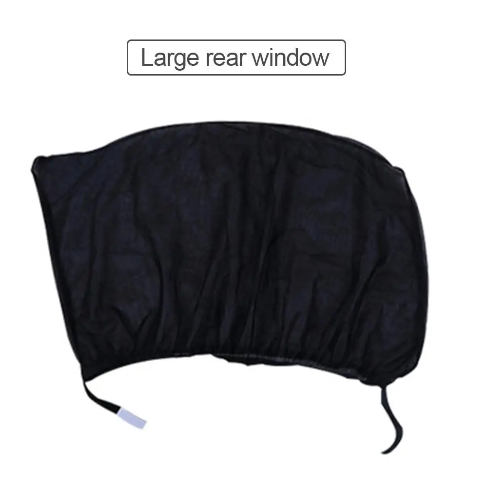

2PCs Car Side Window Sunshade Car Anti-Mosquito Screen Black Yarn Curtain