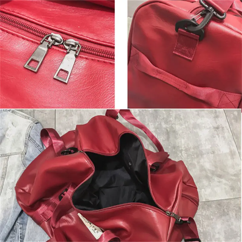 Кожаная спортивная сумка сумки для тренировок большая Вместительная дорожная