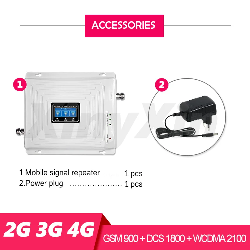GSM репитер 2g 3g 4g усилитель сигнала сотовой связи 900 LTE 1800 UMTS 2100 трехдиапазонный для