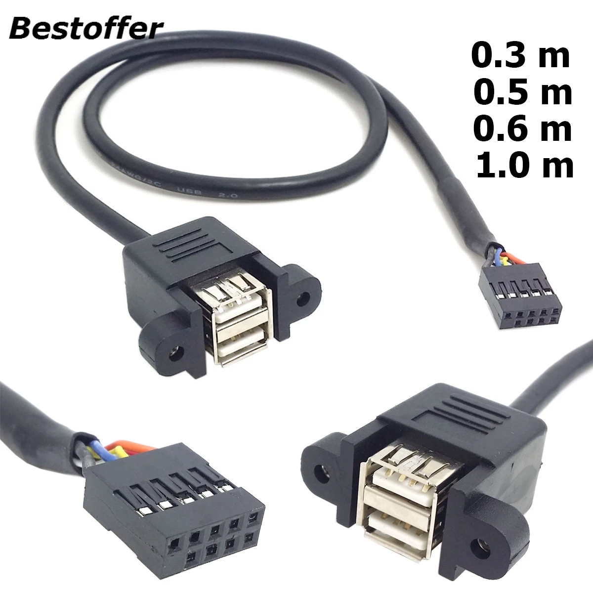 Два порта USB 2 0 для материнской платы 9-контактный кабель подключения к плате и