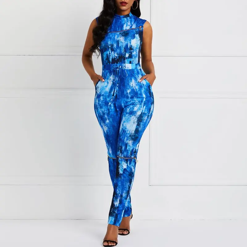 Летние длинные джинсовые комбинезон женщин сексуальный Синий уличная