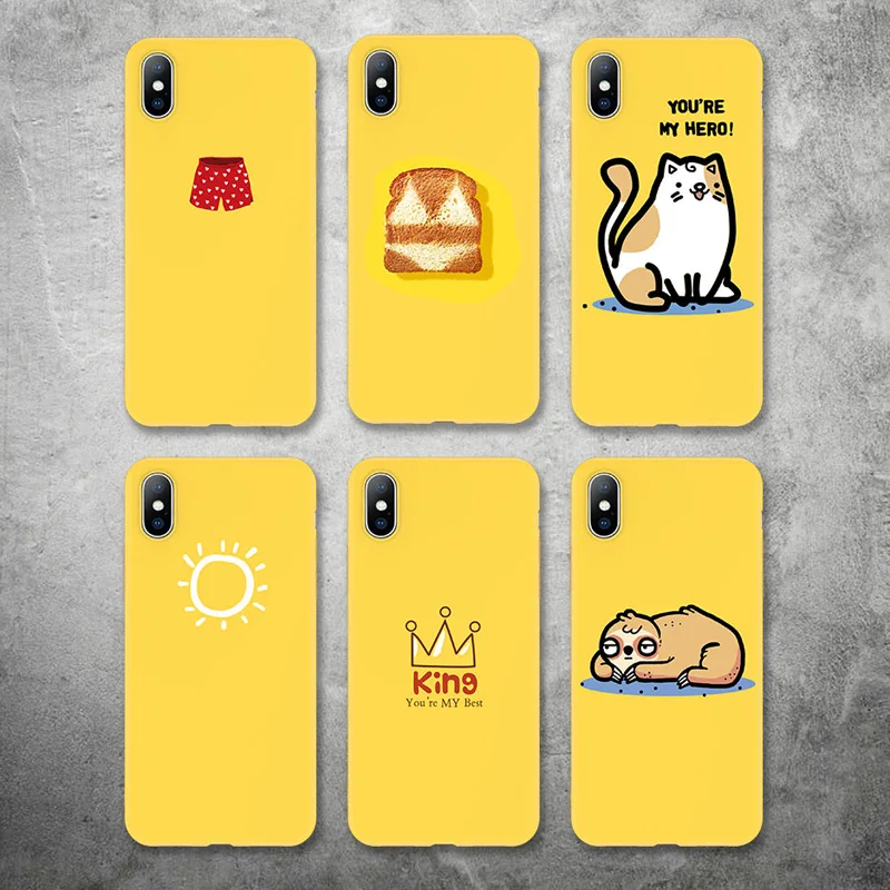Lovebay Phone Case For iPhone 6 6s 7 8 Plus X XR XS Max 5 5s SE Cute Crown Bread Cartoon Letter Soft TPU |