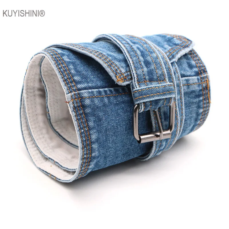 Бандаж в Корейском стиле Женский широкий пояс из денима с завышенной талией на