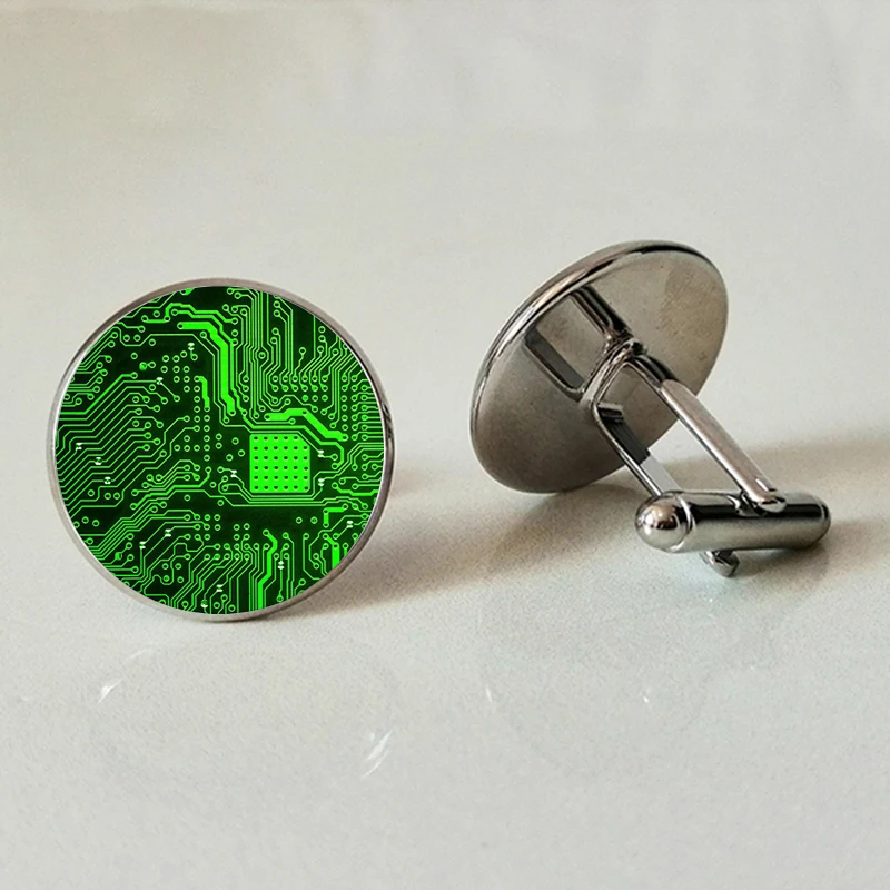 Стекло запонки монтажная плата ручной работы с фотографией PCB дизайнерские макет
