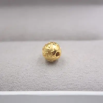 Новый чистый 24K желтый золотой кулон 3D шесть слов Круглый 8 мм H DIY|Ювелирные шармы|