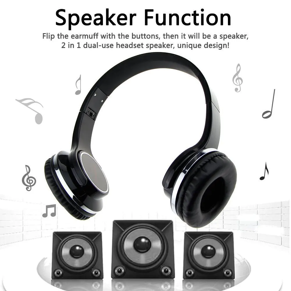 HOPESTAR bluetooth наушники 2 в 1 динамик с микрофоном Складной FM радио музыка MP3 MP4