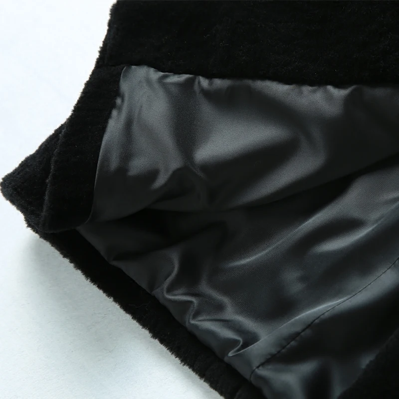 Sheep Sheared Coat Elegant Red Winter Women Faux Fur Jacket Coats Female Sheepskin Outerwear Fashion Button Mujer Parka PJ345