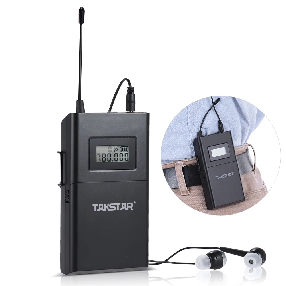 Takstar WPM 200 UHF беспроводной аудио система приемник ЖК дисплей 6 выбираемых каналов 50
