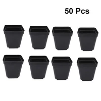 50pcs flower pots plant pot cartoon square cute plastic creative mini flower pots flower holder flowerpot vase for